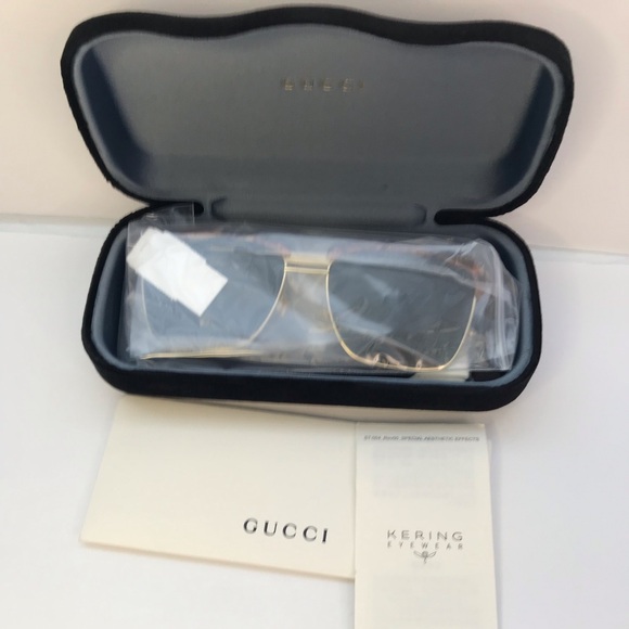 💯 - New Authentic Gucci Havana Plastic/Metal Square Sunglasses Unisex GG0603… - Picture 12 of 12